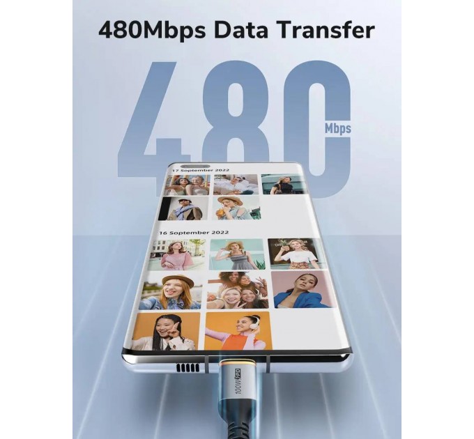 Cabletime Кабель Cabletime USB Type-C - USB Type-C (M/M) PD 100W, 1 м, Black (CU03L)