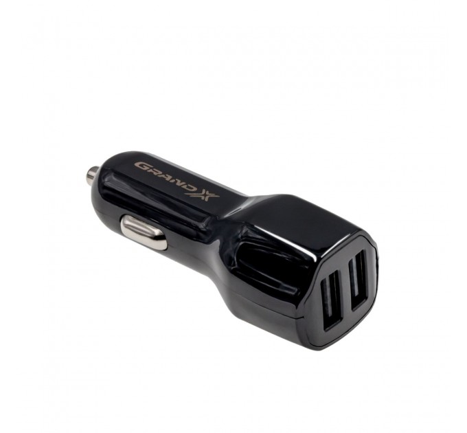 Автомобільний зарядний пристрій Grand-X (2USB 2.4A) Black (CH-26B)