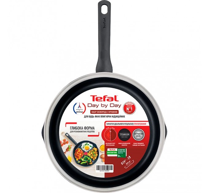 Сковорода з кришкою Tefal Day by Day 24 см (B5580423UA)