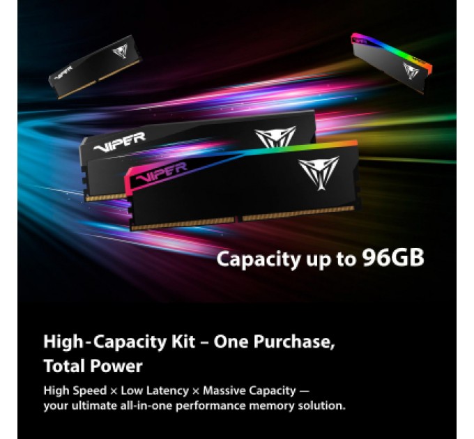 Patriot Модуль пам'яті для комп'ютера DDR5 64GB (2x32GB) 6000 MHz Viper Elite 5 Ultra RGB Patriot (VEUR564G6028K)