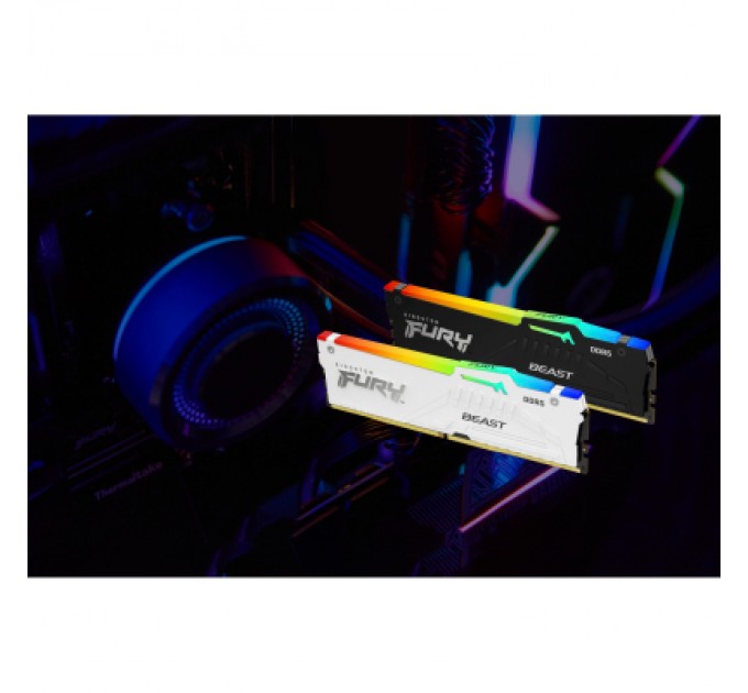 Модуль пам'яті для комп'ютера DDR5 32GB (2x16GB) 6000 MHz Beast RGB EXPO White Kingston Fury (ex.HyperX) (KF560C36BWE2AK2-32)