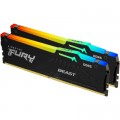 Модуль пам'яті для комп'ютера DDR5 64GB (2x32GB) 5600 MHz Beast RGB EXPO Black Kingston Fury (ex.HyperX) (KF556C36BBE2AK2-64)