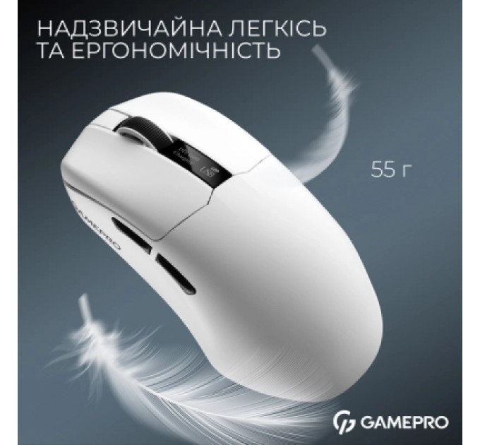Мишка GamePro Asgard Thor Wireless/Bluetooth/USB White (GM023W)