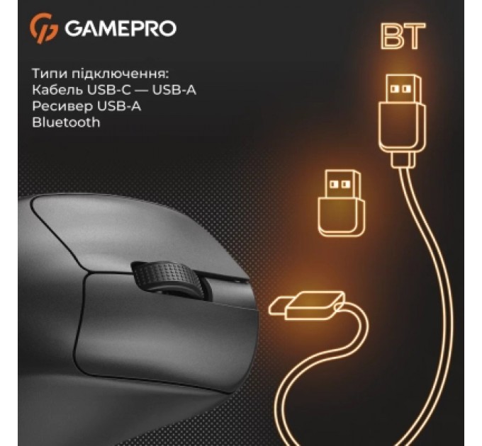 GamePro Мишка GamePro Genesis Avenger Wireless/Bluetooth/USB Black (GM096B)