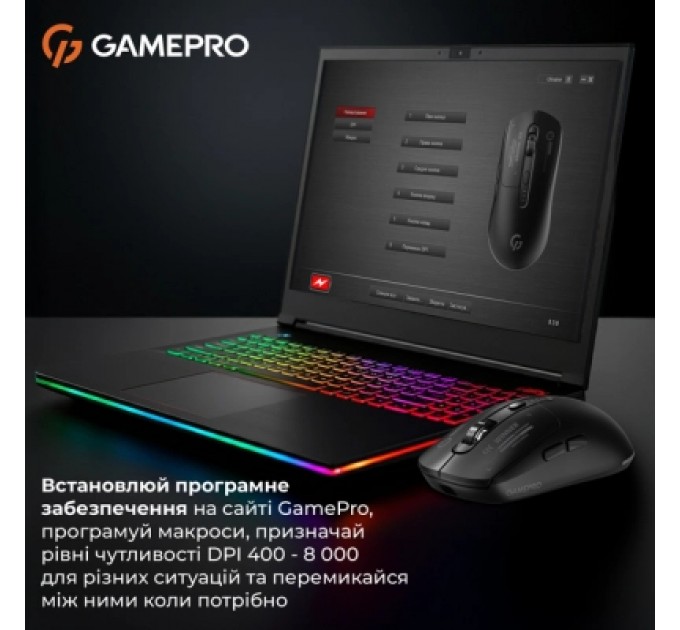 Мишка GamePro Genesis Winner Wireless/Bluetooth/USB Black (GM079B)