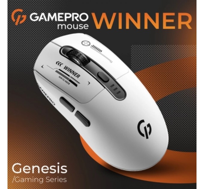 GamePro Мишка GamePro Genesis Winner Wireless/Bluetooth/USB White (GM079W)
