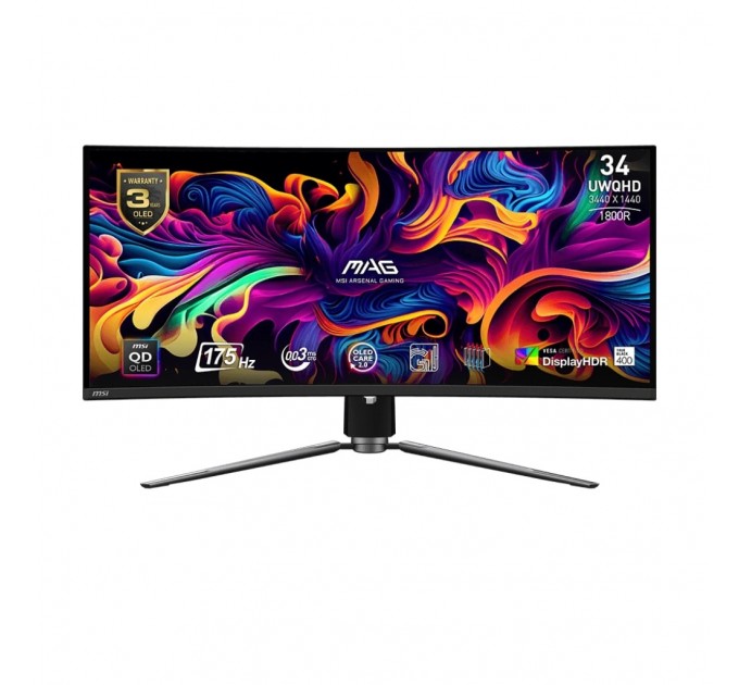 MSI Монітор MSI 34" MAG 341CQP QD-OLED Black Curved 175Hz