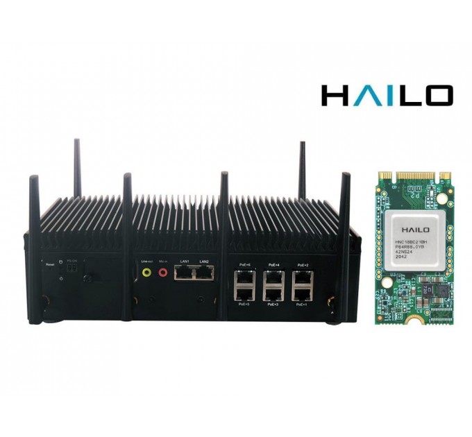 ПК- типу неттоп. IIOT-I530H Lanner Intel i7-1185GRE CPU with DDR4 SODIMM 32GB, 2*HDMI, 2* 2.5GbE & 6*GbE PoE+, 2*RS-232/422/485, 4*USB3.0, Audio, DIO, 1* M.2 B 3042/3052 w/ dual-SIM sockets, 1* M.2 E