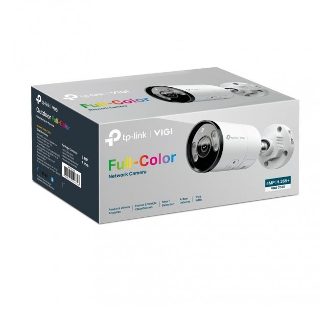 Зовнішня повнокольорова мережева камера VIGI 4MP, VIGI C345(4mm) TP-LINK