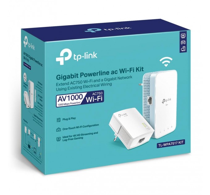TP-Link Комплект гігабітних Powerline адаптерів, TL-WPA7517 KIT TP-LINK