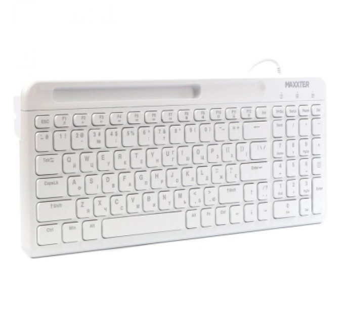 Клавіатура Maxxter KB-01W-UA USB White (KB-01W-UA)