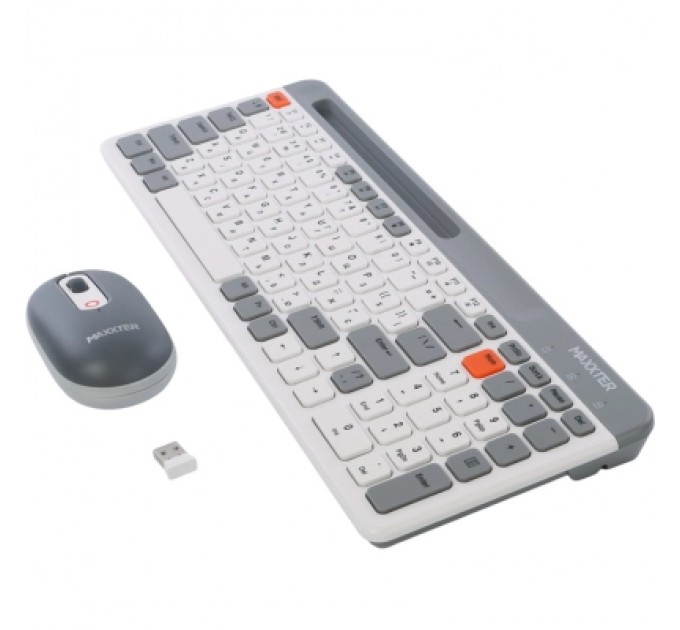 Maxxter Комплект Maxxter KMS-WCM-03G-UA Wireless Gray/White (KMS-WCM-03G-UA)