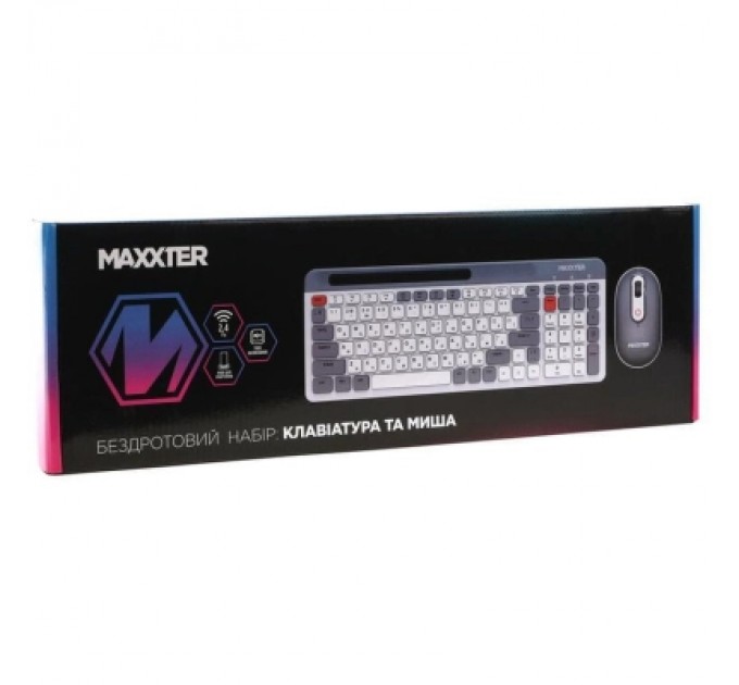 Maxxter Комплект Maxxter KMS-WCM-03G-UA Wireless Gray/White (KMS-WCM-03G-UA)