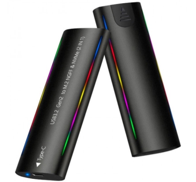 Dynamode Кишеня зовнішня Dynamode M.2 SSD NVMe/SATA combo USB3.2 GEN2 Type-C aluminium black (DM-CAD-SSD10)