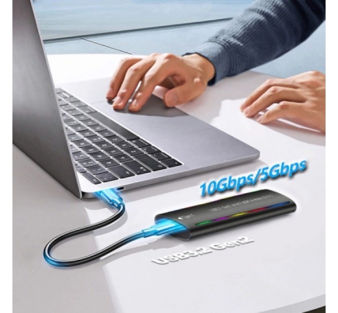 Dynamode Кишеня зовнішня Dynamode M.2 SSD NVMe/SATA combo USB3.2 GEN2 Type-C aluminium black (DM-CAD-SSD10)