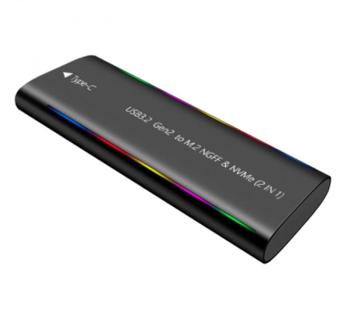 Dynamode Кишеня зовнішня Dynamode M.2 SSD NVMe/SATA combo USB3.2 GEN2 Type-C aluminium black (DM-CAD-SSD10)