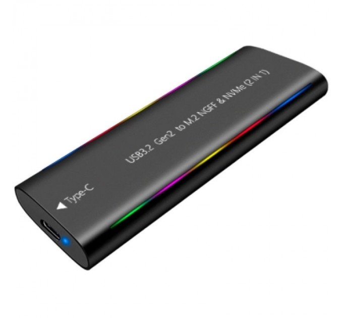 Dynamode Кишеня зовнішня Dynamode M.2 SSD NVMe/SATA combo USB3.2 GEN2 Type-C aluminium black (DM-CAD-SSD10)