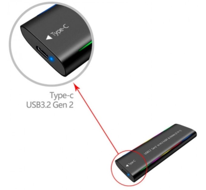 Dynamode Кишеня зовнішня Dynamode M.2 SSD NVMe/SATA combo USB3.2 GEN2 Type-C aluminium black (DM-CAD-SSD10)