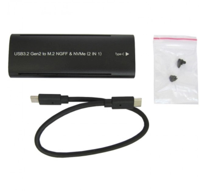 Dynamode Кишеня зовнішня Dynamode M.2 SSD NVMe/SATA combo USB3.2 GEN2 Type-C aluminium black (DM-CAD-SSD10)