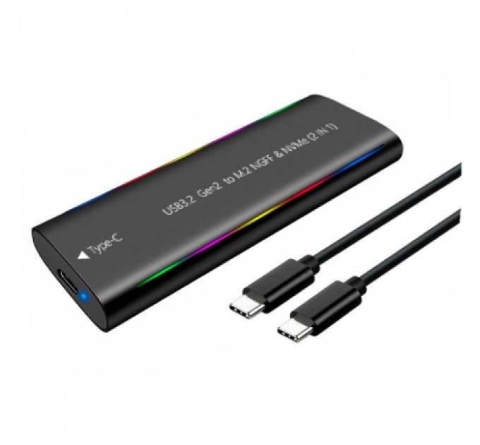 Dynamode Кишеня зовнішня Dynamode M.2 SSD NVMe/SATA combo USB3.2 GEN2 Type-C aluminium black (DM-CAD-SSD10)