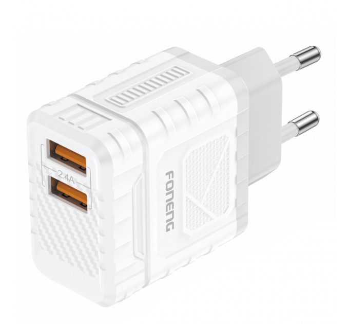 Foneng Зарядний пристрій Foneng EU57 (2USBх2.4A) White (EU57-CH)