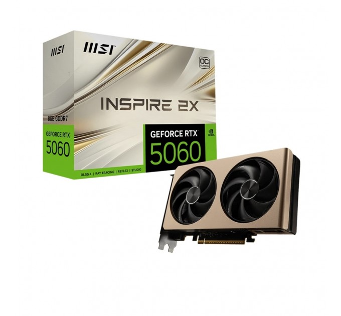 MSI Відеокарта GF RTX 5060 8GB GDDR7 Inspire 2X OC MSI (GeForce RTX 5060 8G INSPIRE 2X OC)
