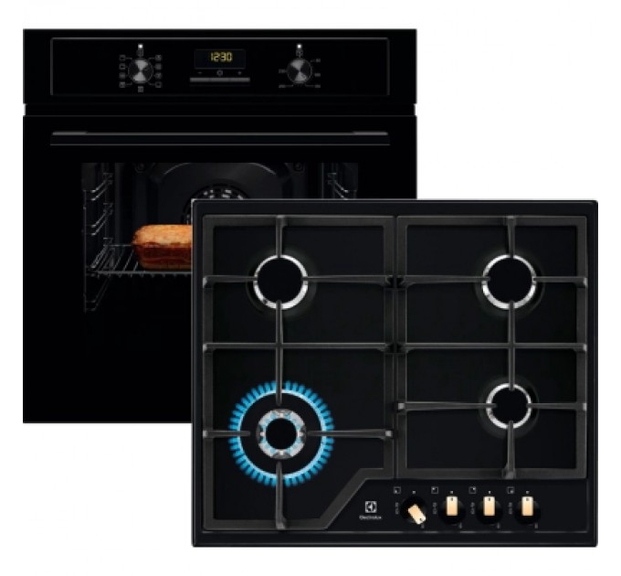 Electrolux Комплект вбудованої техніки Electrolux Духова шафа EOF3H50BK + Варильна поверхня KGS6436RK (1)