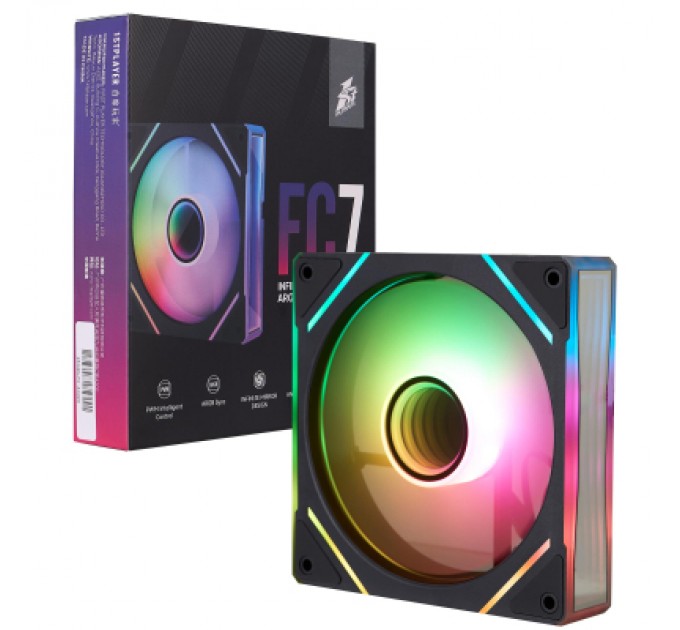 1stPlayer Кулер до корпусу 1stPlayer FC7 Black (FC7-BK-1IN1)
