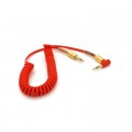Voltronic Кабель мультимедійний 3.5mm M to 3.5mm M 1.5m 90° corner red Voltronic (YT-AUXSGJ(M)/(M)-1.5-R)