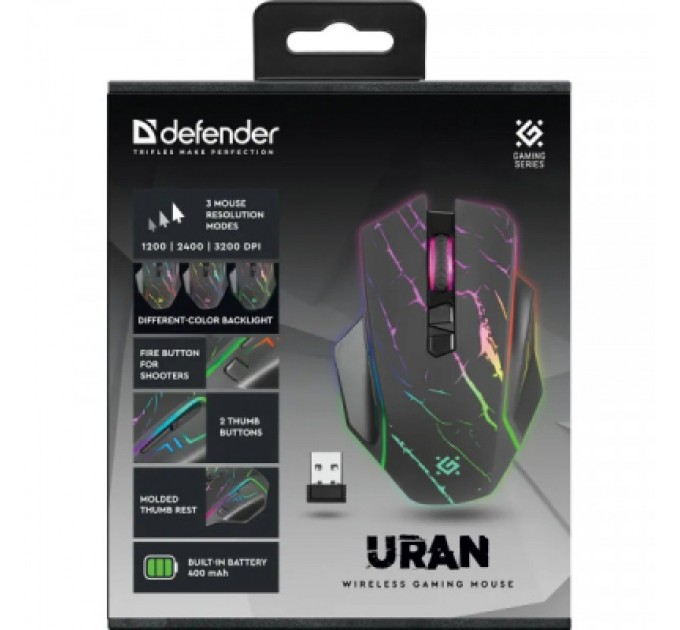 Defender Мишка Defender Uran GM503 Wireless Black (52503)