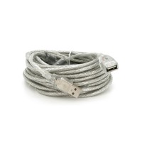 Дата кабель USB 2.0 AM/AF 10.0m ferrite transparent white Voltronic (YT-AM/AF-10TBL)
