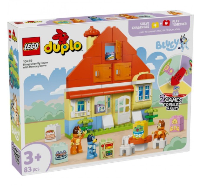LEGO Конструктор LEGO DUPLO Bluey Родинний дім Блуї із грою на запам'ятовування (10459)