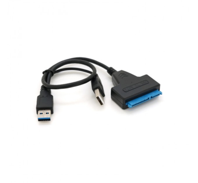 Voltronic Перехідник USB 3.0 AM + USB 2.0 AM to SATA 0.1m for HDD/SSD black Voltronic (YT-C3.0+2.0-SATA/0.1)