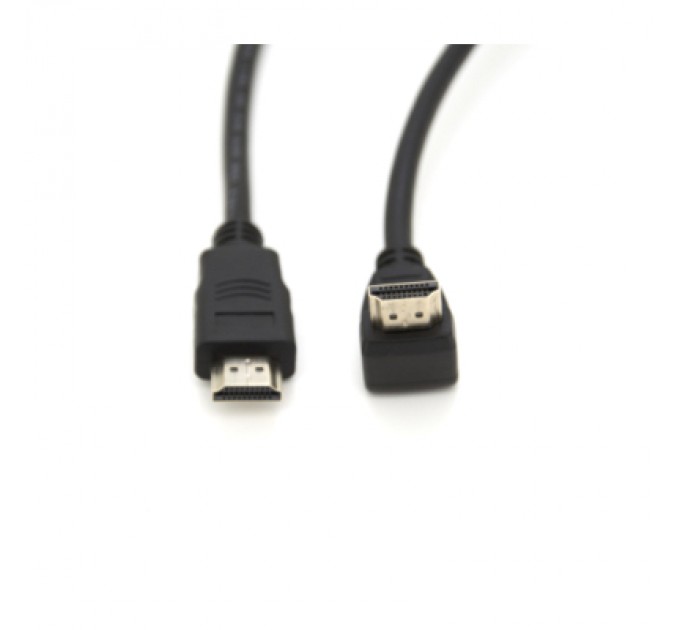 Merlion Кабель мультимедійний HDMI M to HDMI M 1.5m V1.4 90° corner black Merlion (YT-HDMI(M)/(M)HS-1.5m-90°)