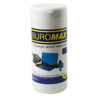 Серветки Buromax Wet wipes for DISPLAYS and OPTICS 100pcs, tube (BM.0800) Серветки Buromax Wet wipes for DISPLAYS and OPTICS 100pcs, tube (BM.0800)