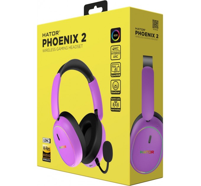 Hator Гарнiтура Hator Phoenix 2 Wireless Violet (ESH42)