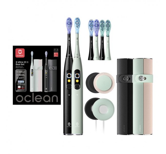 Oclean Електрична зубна щітка Oclean X Ultra 20 S Duo Set Green+Black