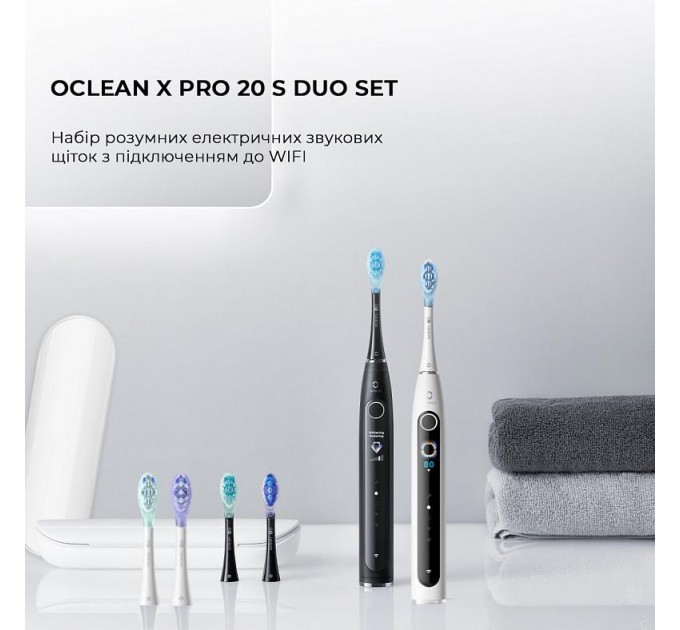Oclean Електрична зубна щітка Oclean X Pro 20 S Duo Set White+Black