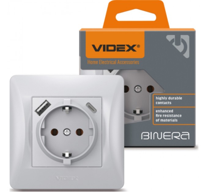 Videx Розетка Videx VF-BNSK1GUC-SS