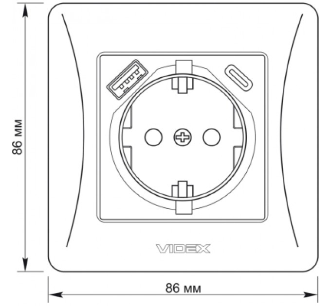 Videx Розетка Videx VF-BNSK1GUC-SS