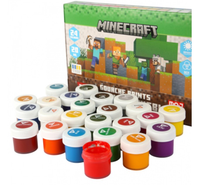Yes Гуашеві фарби Yes Minecraft 24 кольорів по 20 мл (230409)