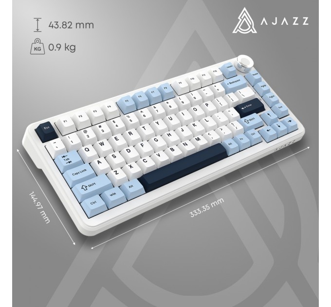 Клавіатура бездротова Ajazz AK820 Max Plus Day Dream Switch White (AK820MAX-DD-BWD)