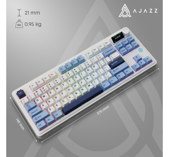 Клавіатура бездротова Ajazz AK870 Plus Murad Switch White (AK870-MU-BWD)