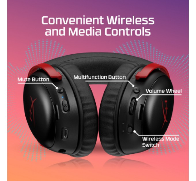 Навушники HyperX Cloud III S Wireless/USB-A/USB-C Black/Red (A59Z0AA)
