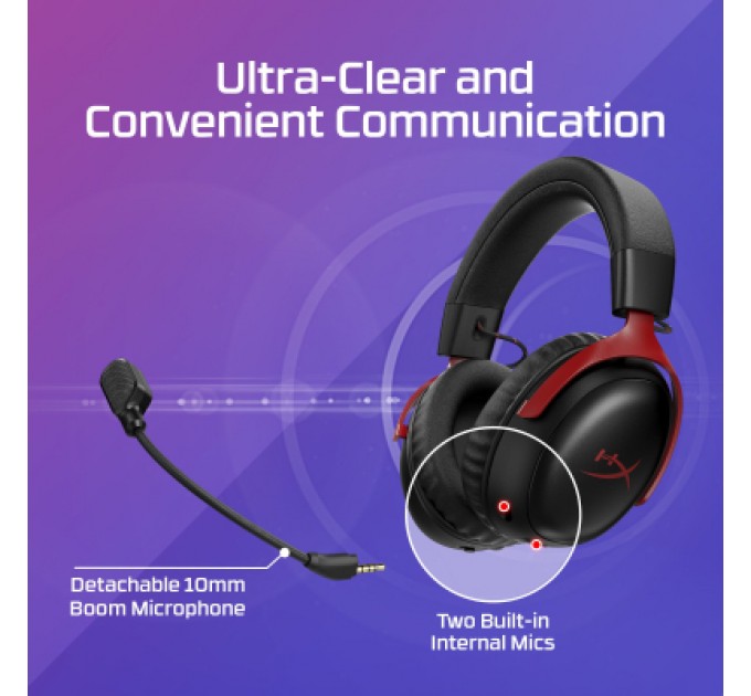 Навушники HyperX Cloud III S Wireless/USB-A/USB-C Black/Red (A59Z0AA)