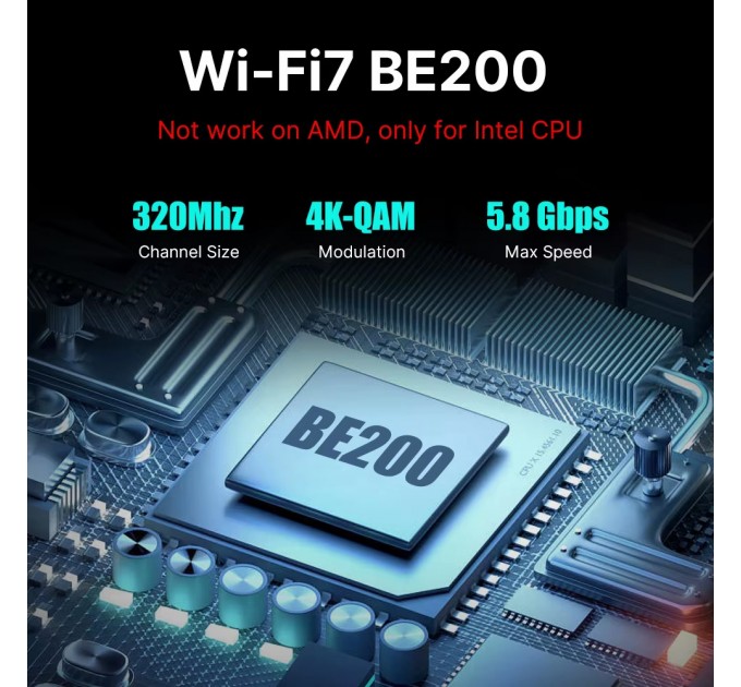 Бездротовий адаптер Fenvi FV-BE8800RGB Wi-Fi 7, Bluetooth 5.4 Gaming Tri Band 2.4G/5G/6GHz