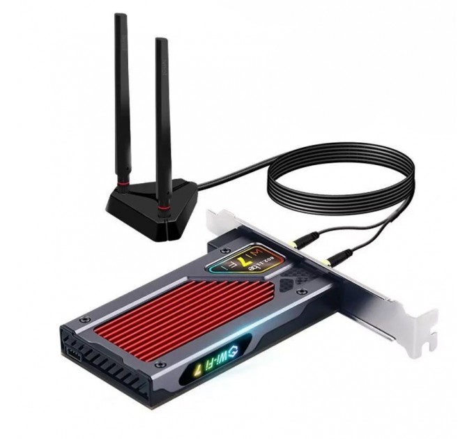 Бездротовий адаптер Fenvi FV-BE8800RGB Wi-Fi 7, Bluetooth 5.4 Gaming Tri Band 2.4G/5G/6GHz
