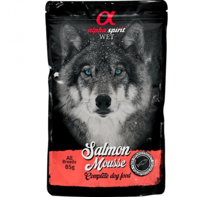 Alpha Spirit Вологий корм для собак Alpha Spirit старше 1 року з лососем 85 г (8436586311612)