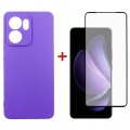 Чохол-накладка Dengos для Oppo Reno 13F Violet Full Glue (DG-KM-151) + захисне скло