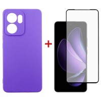 Чохол-накладка Dengos для Oppo Reno 13F Violet Full Glue (DG-KM-151) + захисне скло